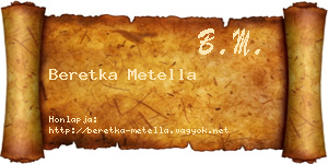 Beretka Metella névjegykártya